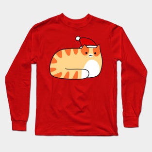 Santa Hat Orange Tabby Cat Long Sleeve T-Shirt